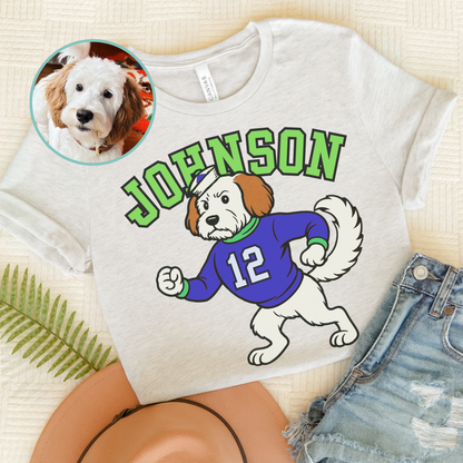 Custom College Mascot Mutt TShirt Ash