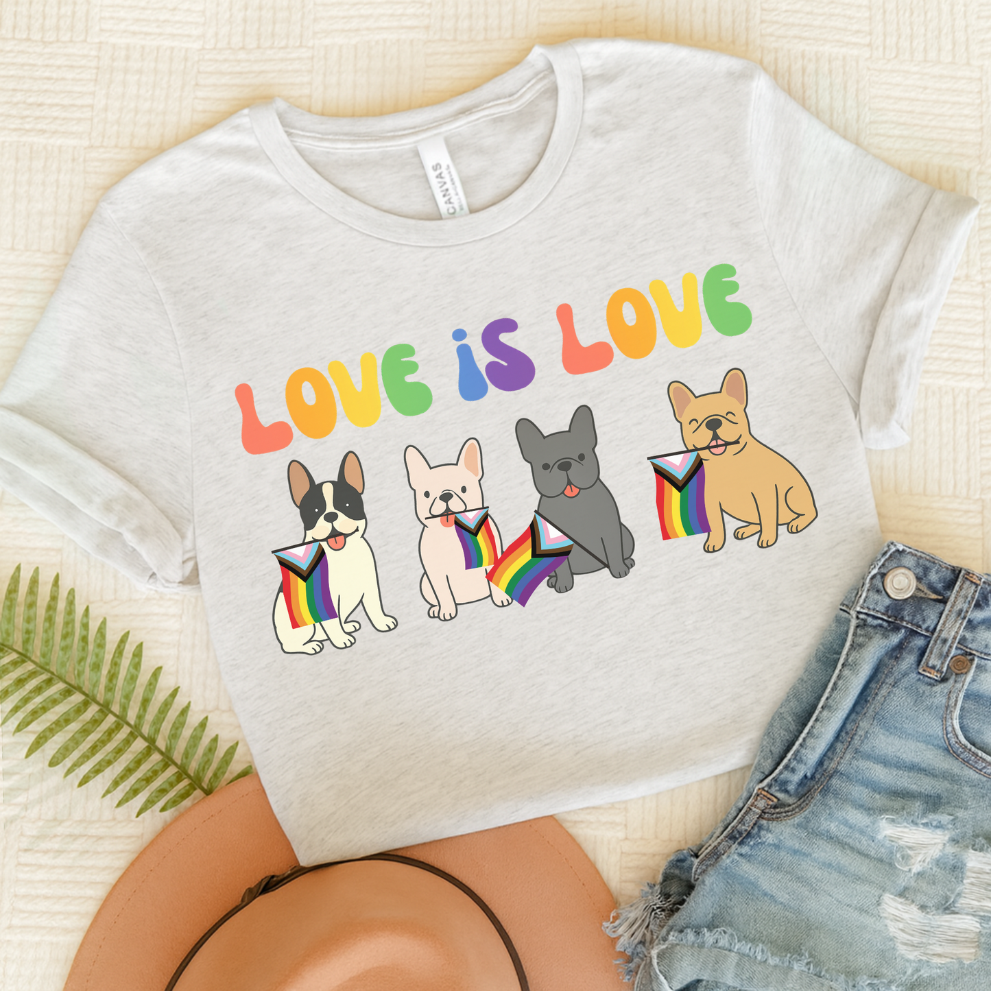 French Bulldog Pride TShirt Ash