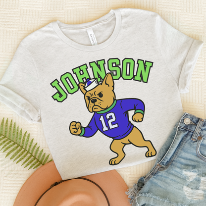 Fawn Frenchie College Mascot TShirt Ash