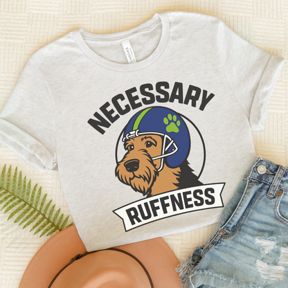 Airedale Terrier Football Tshirt Ash