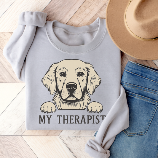 Therapist Golden Retriever Sweatshirt Ash