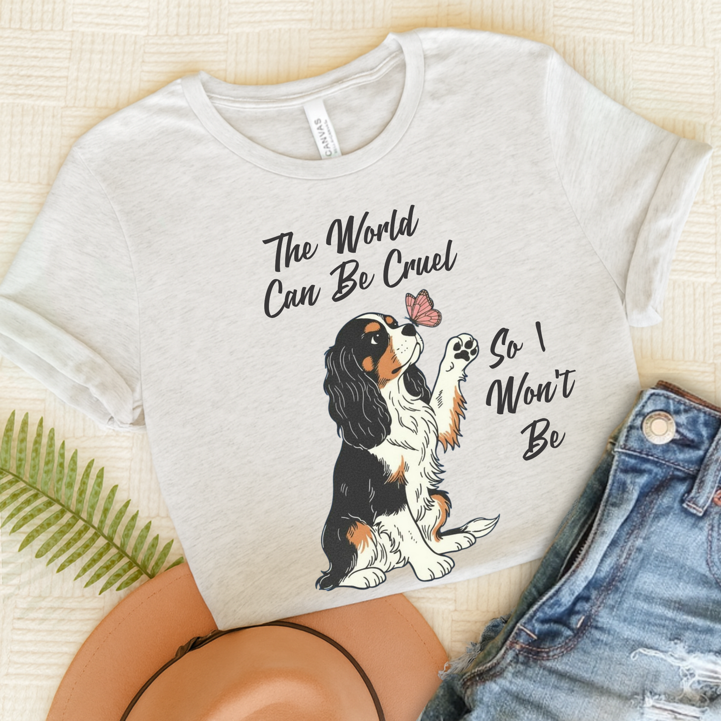 Cruel World Tricolor Cavalier Tshirt Ash