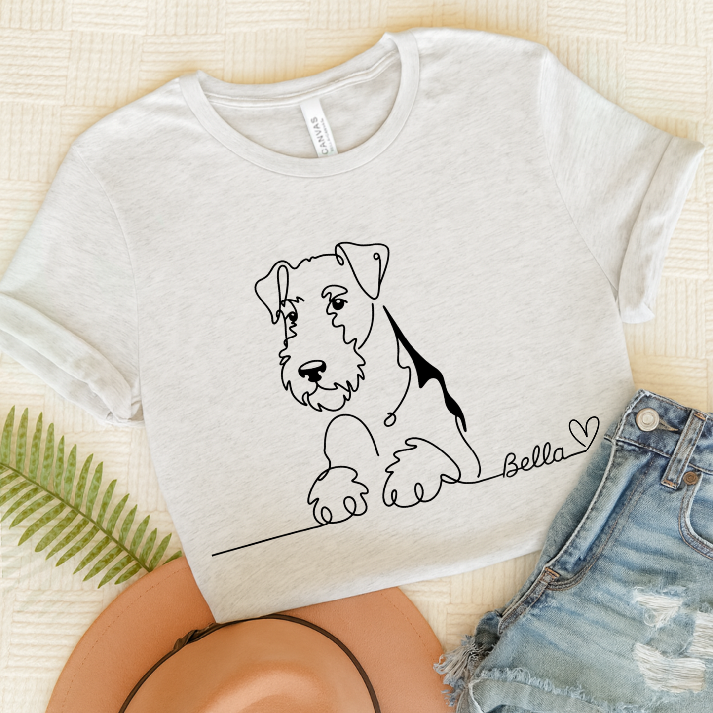 Airedale Terrier Name Single Line TShirt