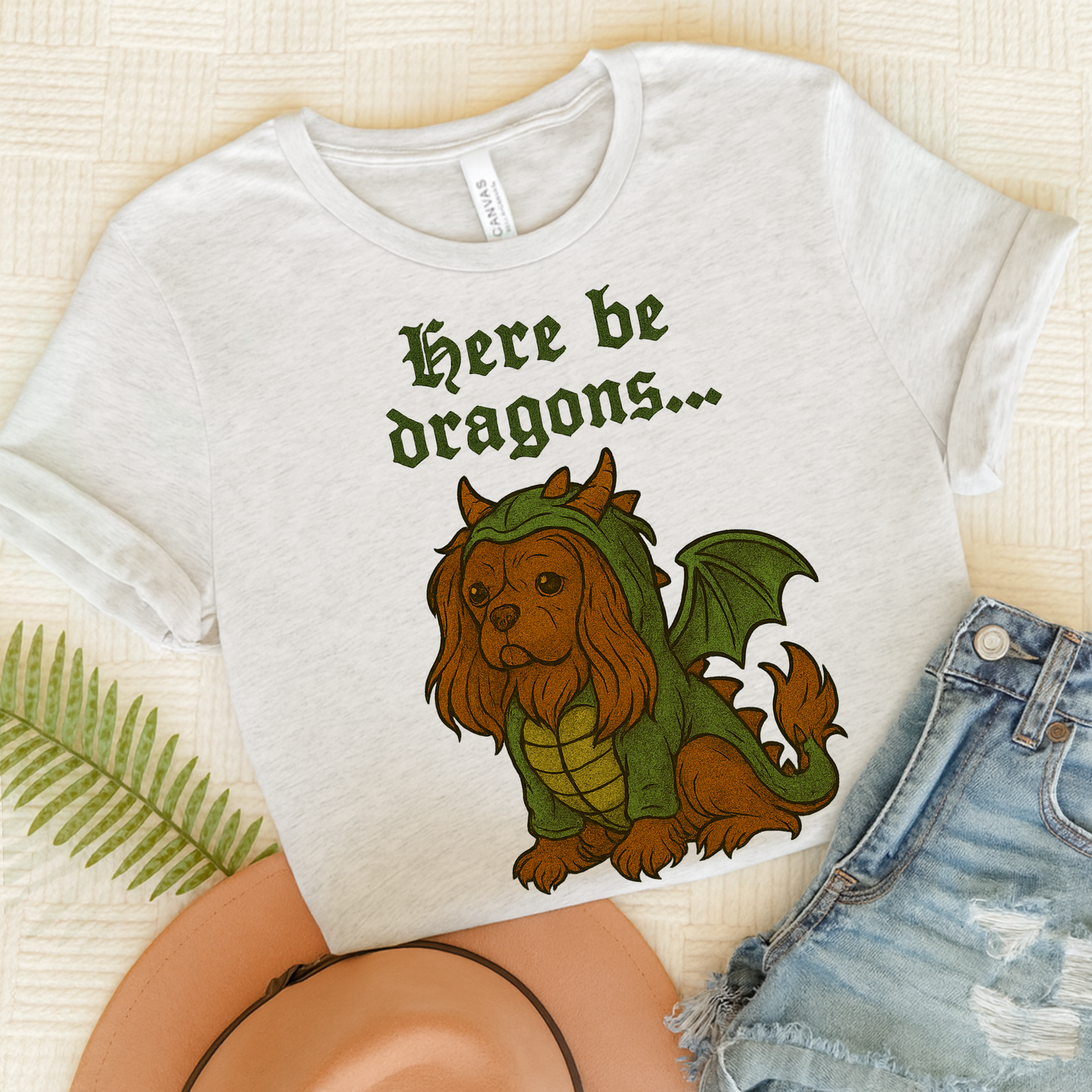 Ruby Cavalier Here Be Dragons TShirt Ash