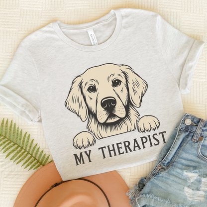 Therapist Golden Retriever Tshirt Ash