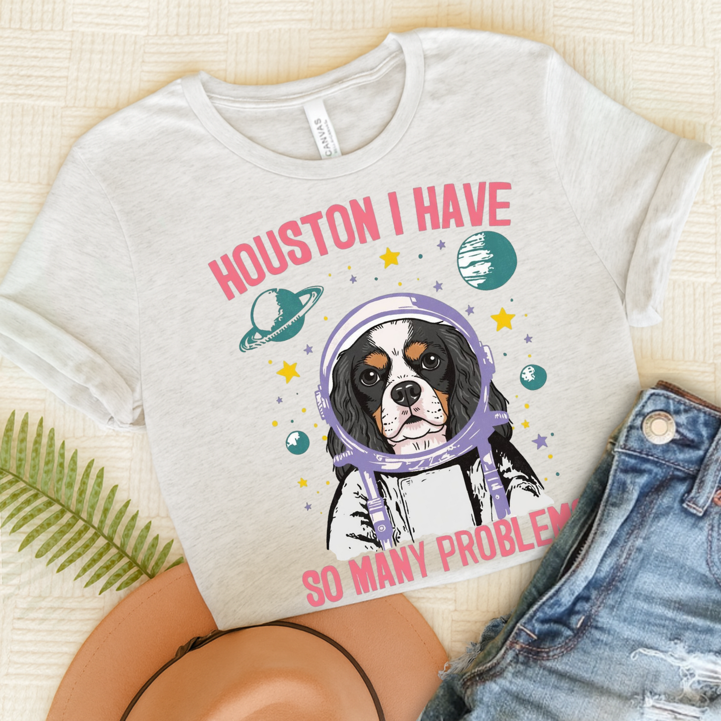 Tricolor Cavalier Houston Space TShirt Ash