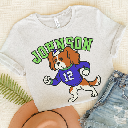 Blenheim Cavalier College Mascot TShirt Ash