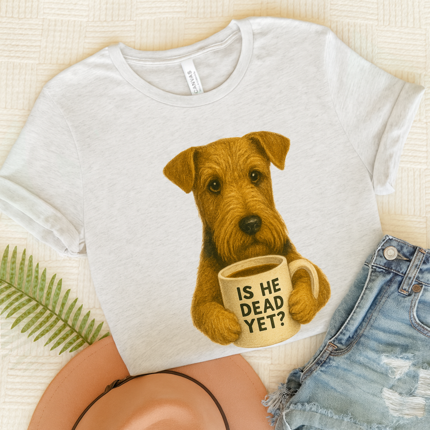 Airedale Terrier Dead Yet TShirt Ash