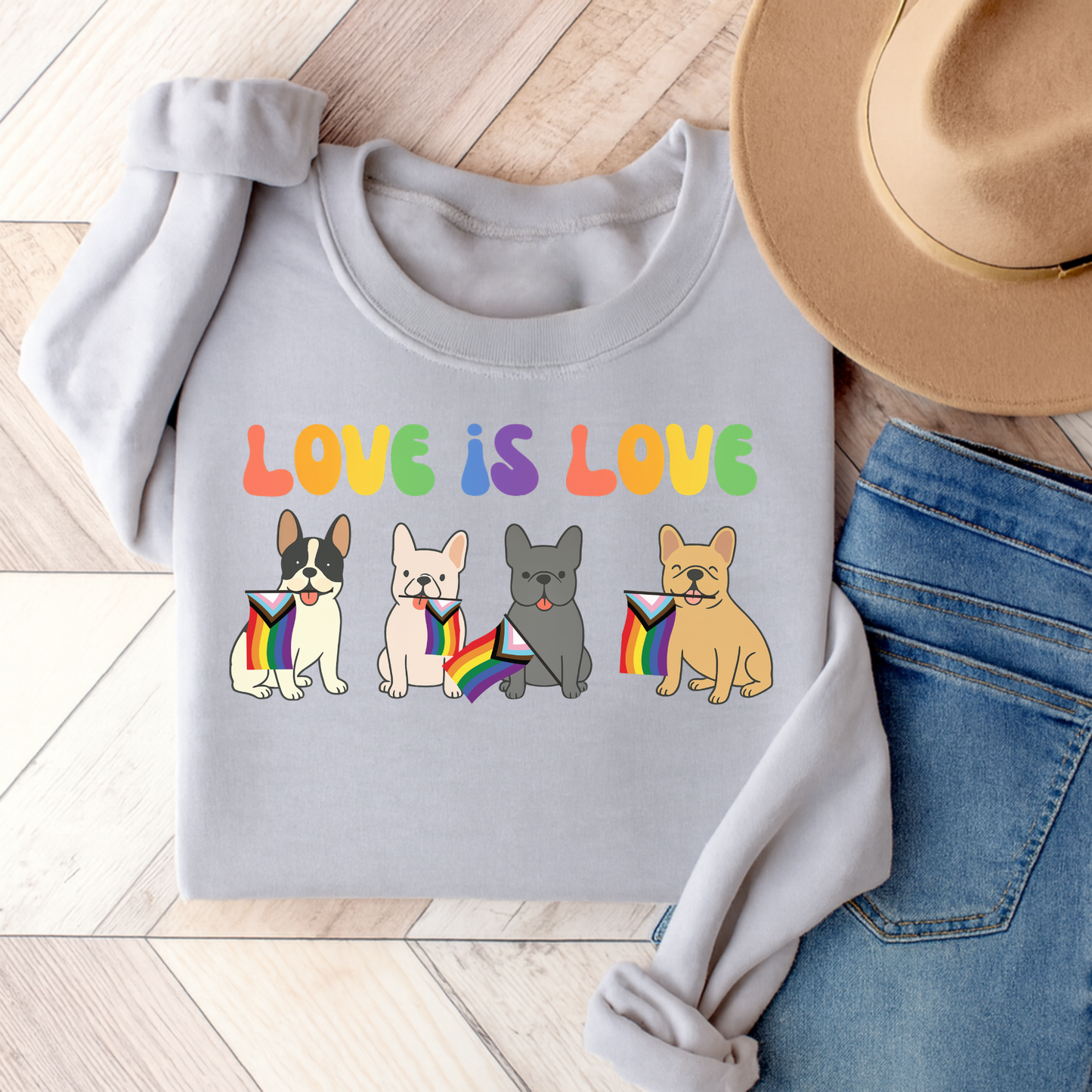 French Bulldog Pride Sweatshirt Ash