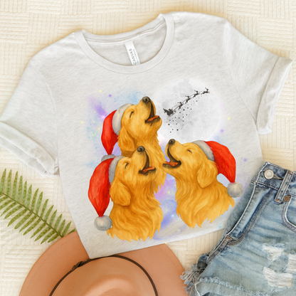 Golden Retriever Christmas Howliday TShirt Ash