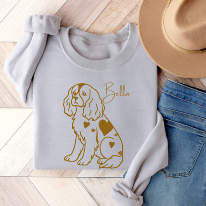 Cavalier King Charles Heart Dog Sweatshirt Ash