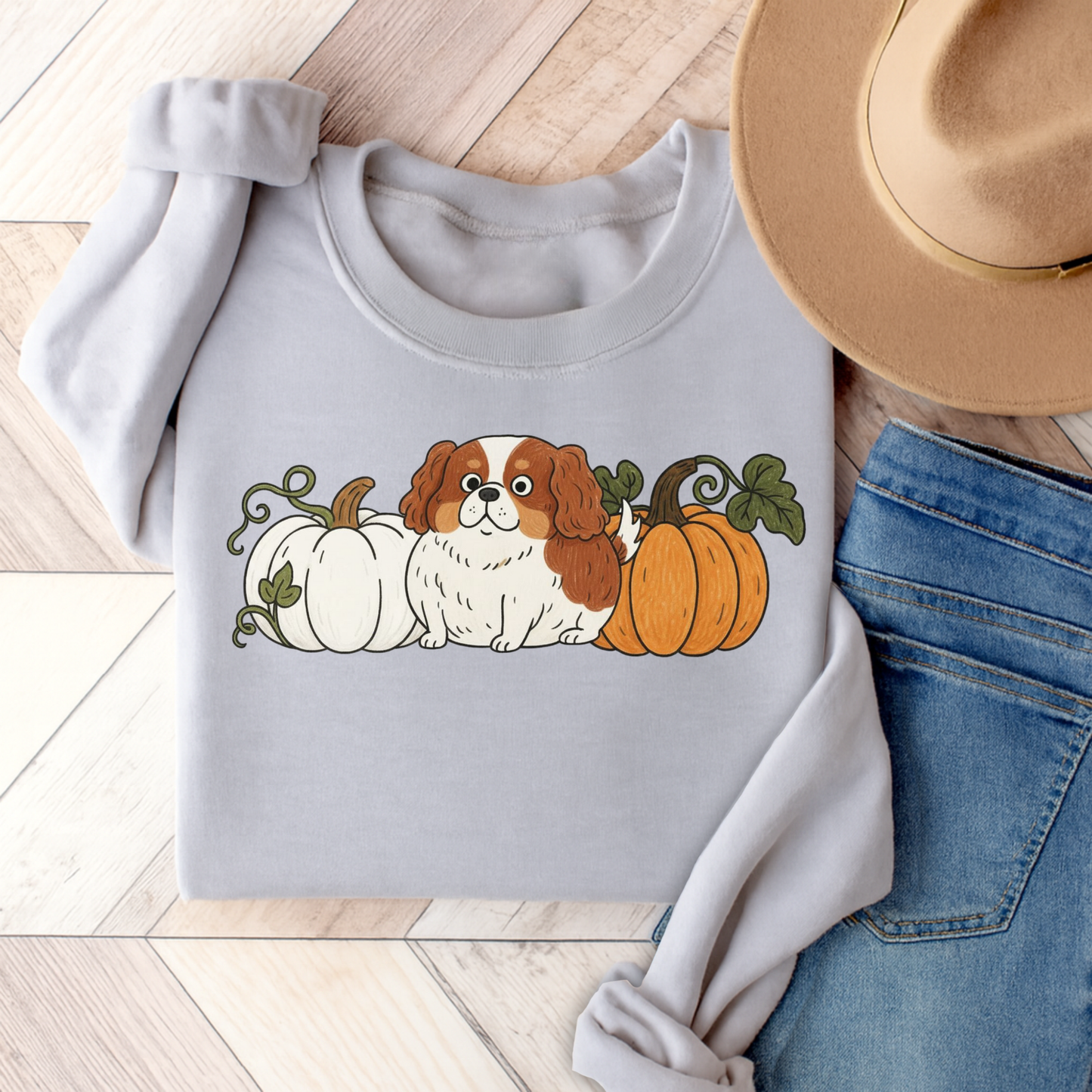 Blenheim Cavalier Pupkin Unisex Sweatshirt Ash