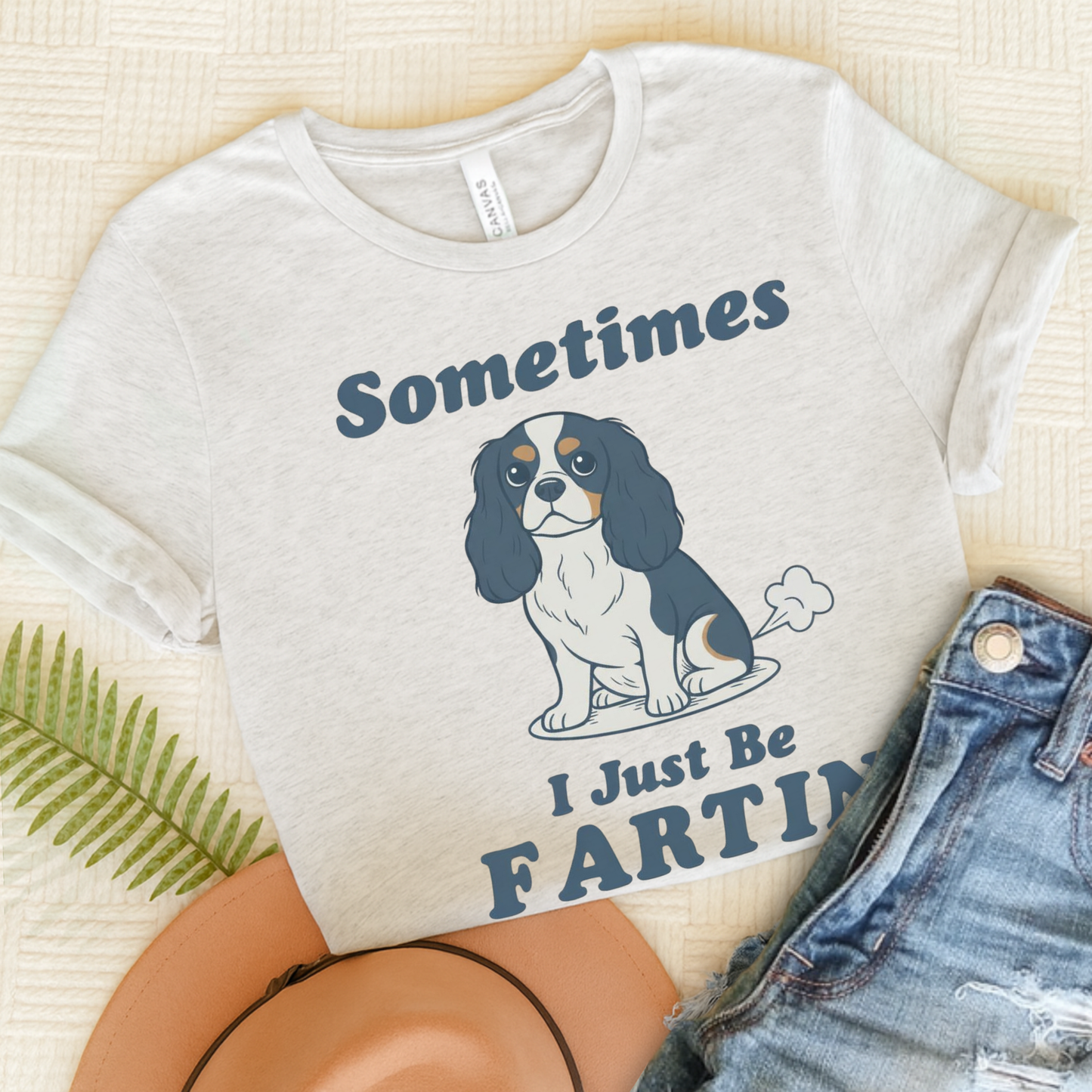 Tricolor Cavalier Fartin' TShirt Ash