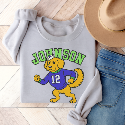 Golden Retriever College Mascot Sweatshirt Ash