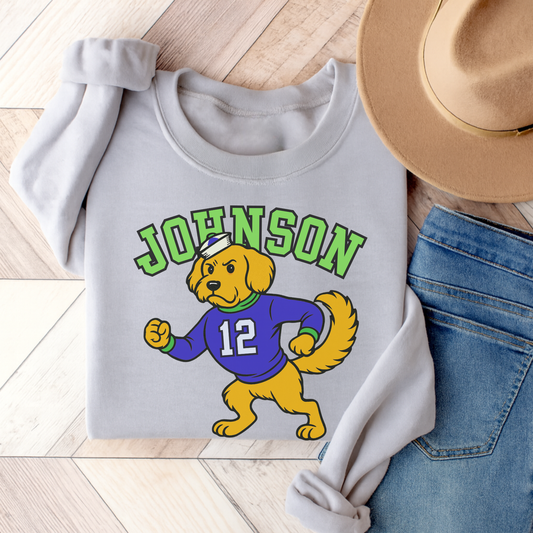 Golden Retriever College Mascot Sweatshirt Ash