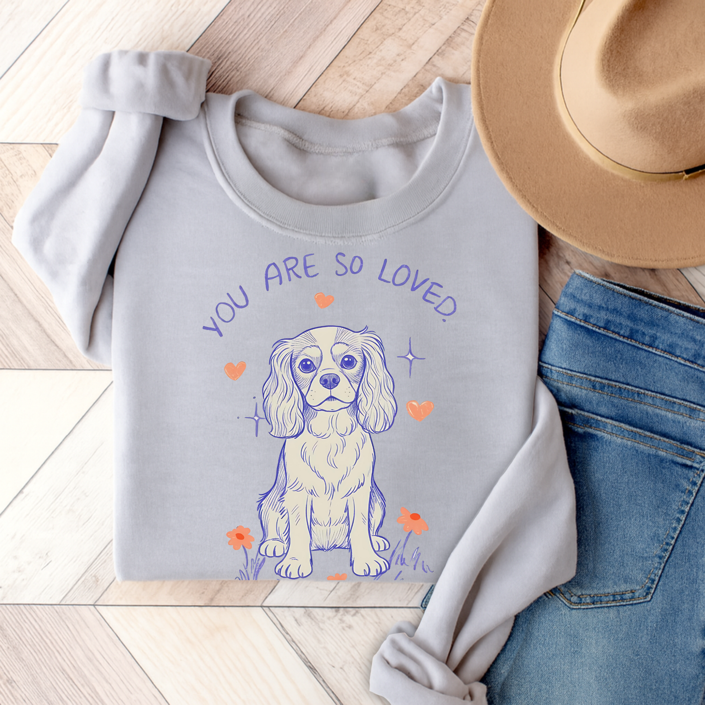 Cavalier King Charles Always Loved Sweatshirt Ash