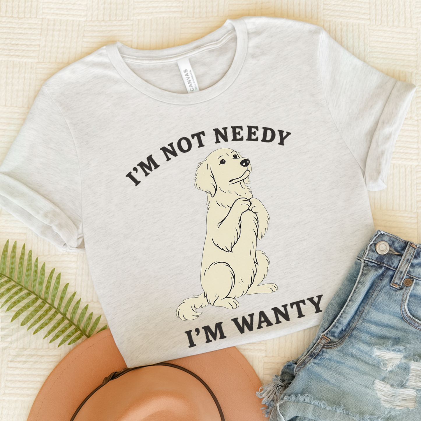 Wanty Golden Retriever Tshirt Ash