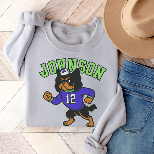 Black Tan Cavalier College Mascot Sweatshirt Ash