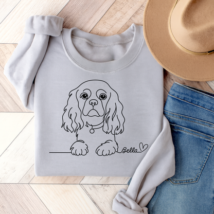 Single Line Name Cavalier Sweatshirt Ash