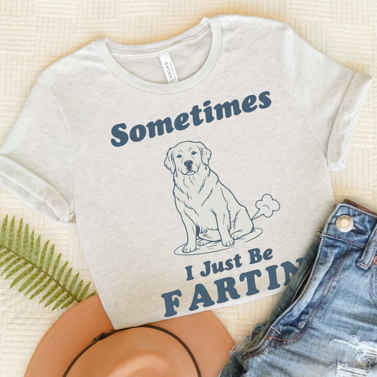 Golden Retriever Fartin TShirt Ash