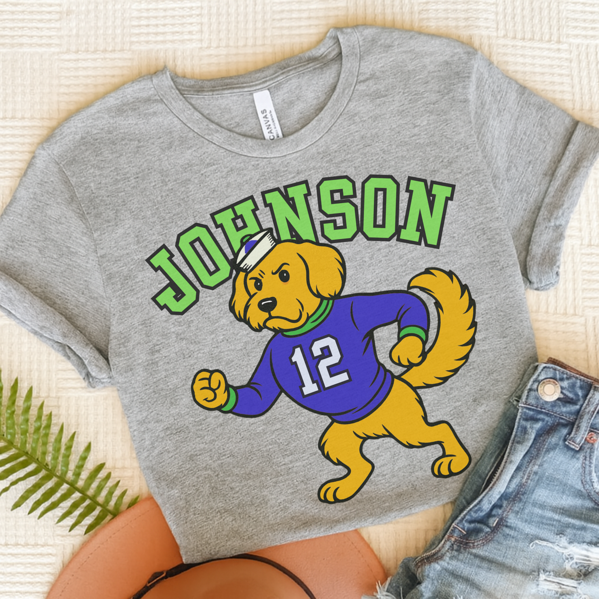 Golden Retriever College Mascot TShirt Athletic Heather