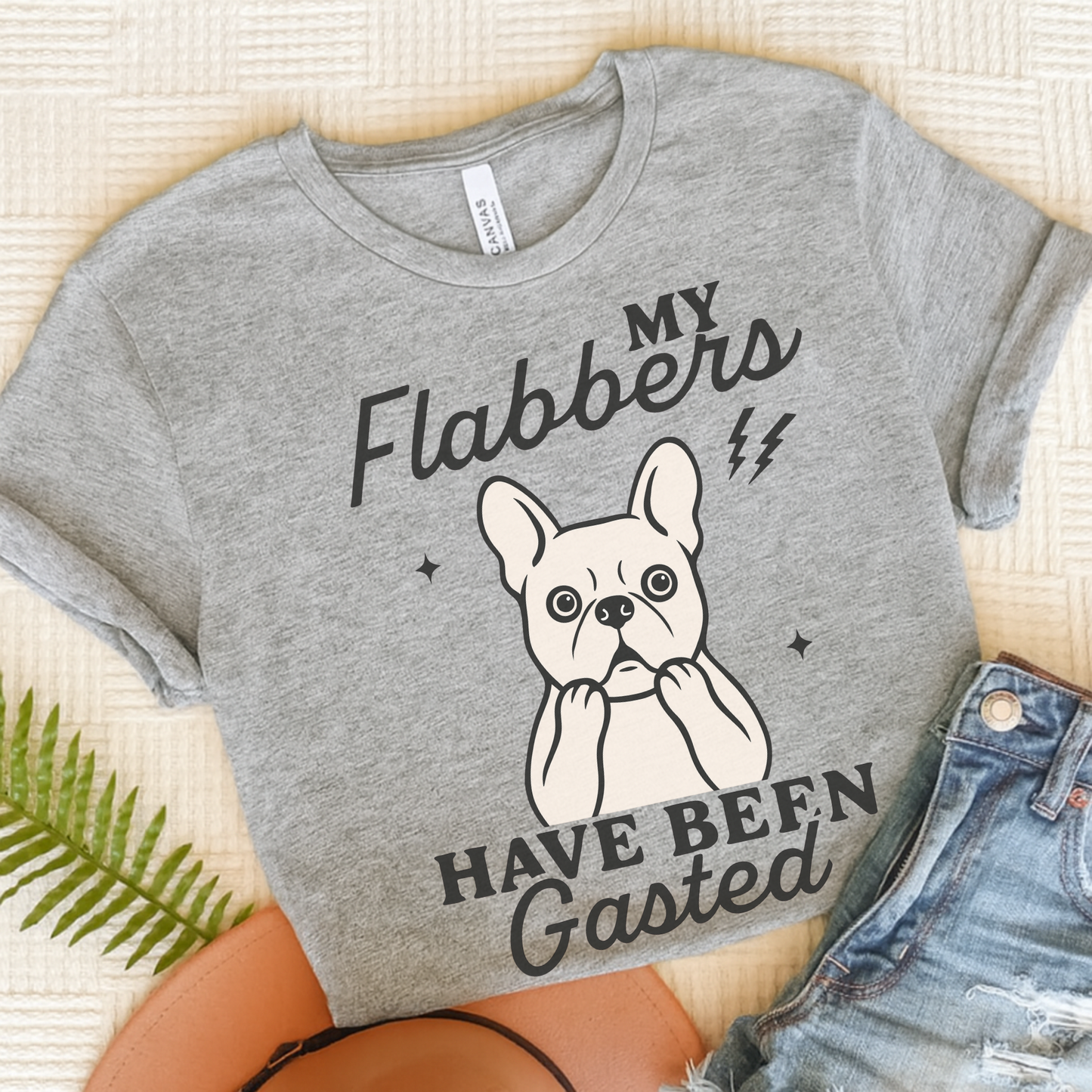 White Frenchie Flabbergasted Tshirt