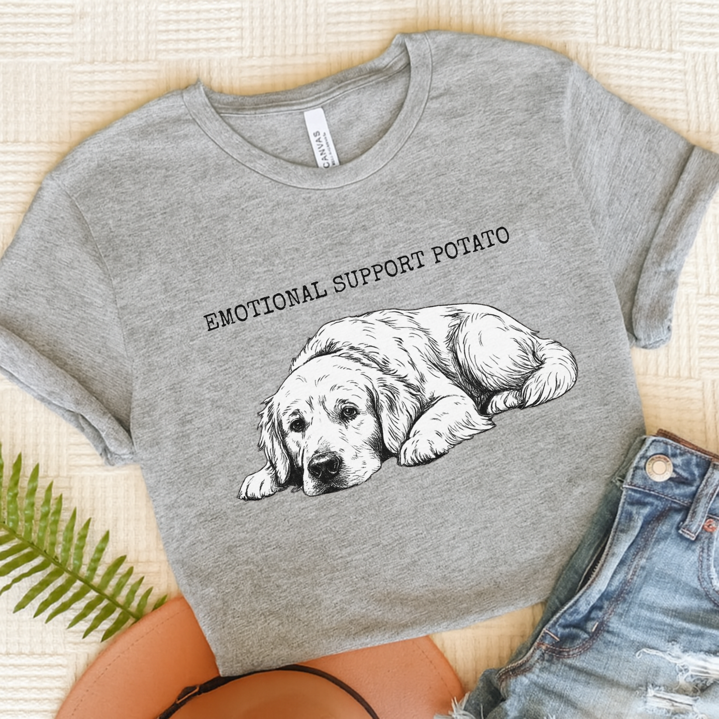 Golden Retriever Potato TShirt Athletic Heather