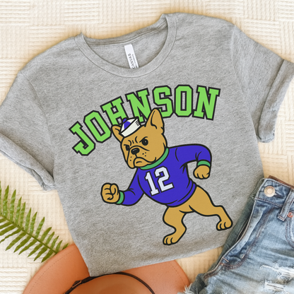 Fawn Frenchie College Mascot TShirt Athletic Heather