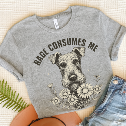 Airedale Terrier Rage Unisex Tshirt Athletic Heather