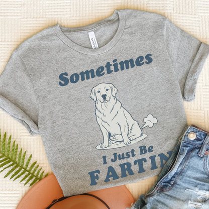 Golden Retriever Fartin TShirt Athletic Heather