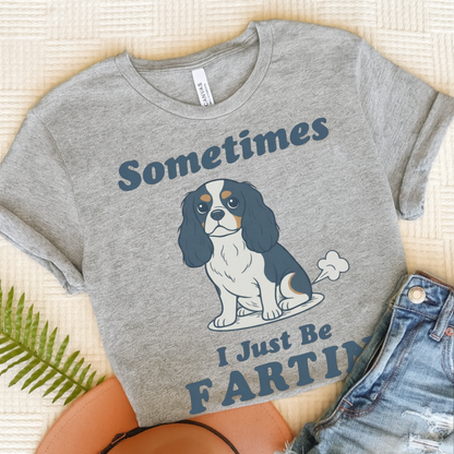 Tricolor Cavalier Fartin' TShirt Athletic Heather