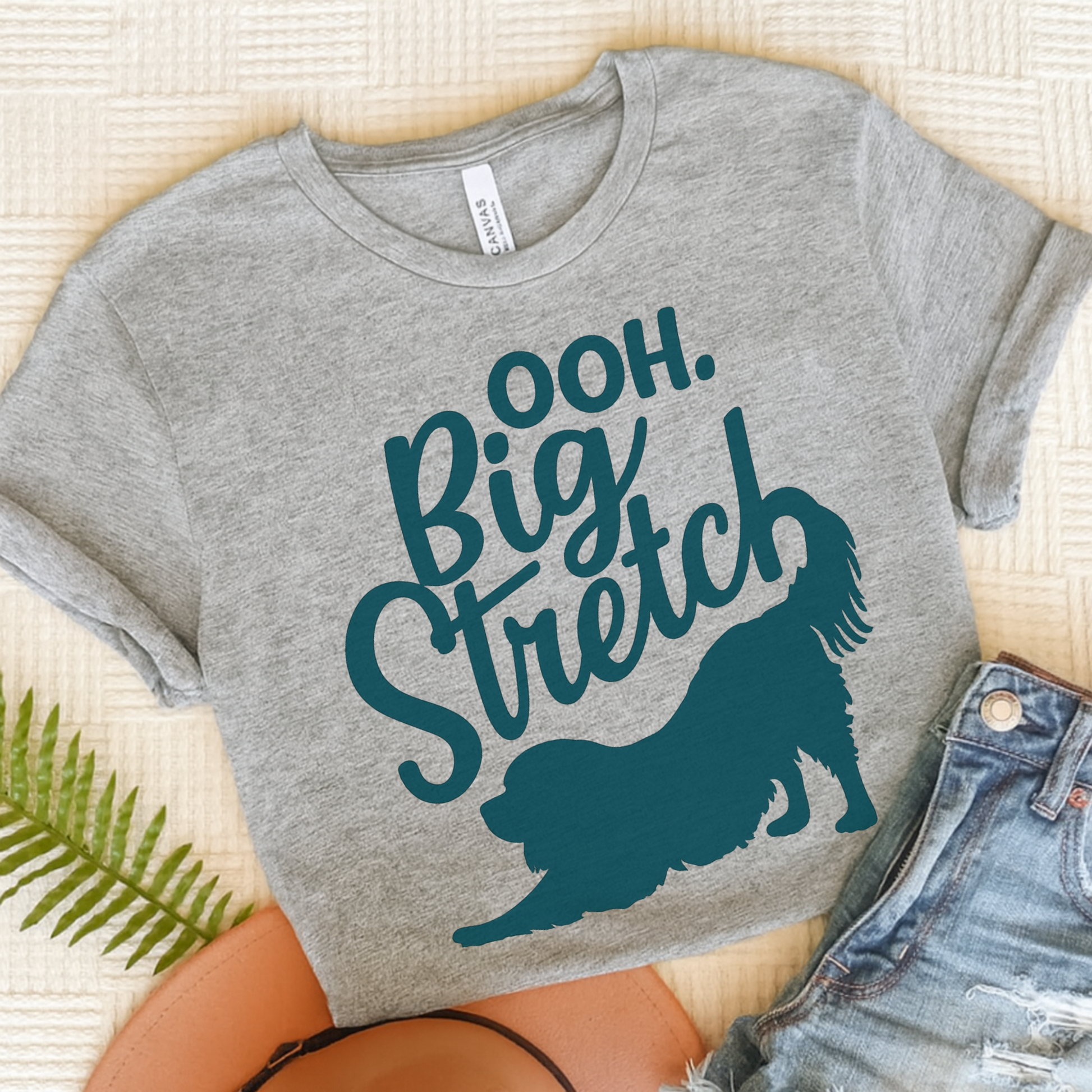 Cavalier King Charles Big Stretch TShirt Athletic Heather