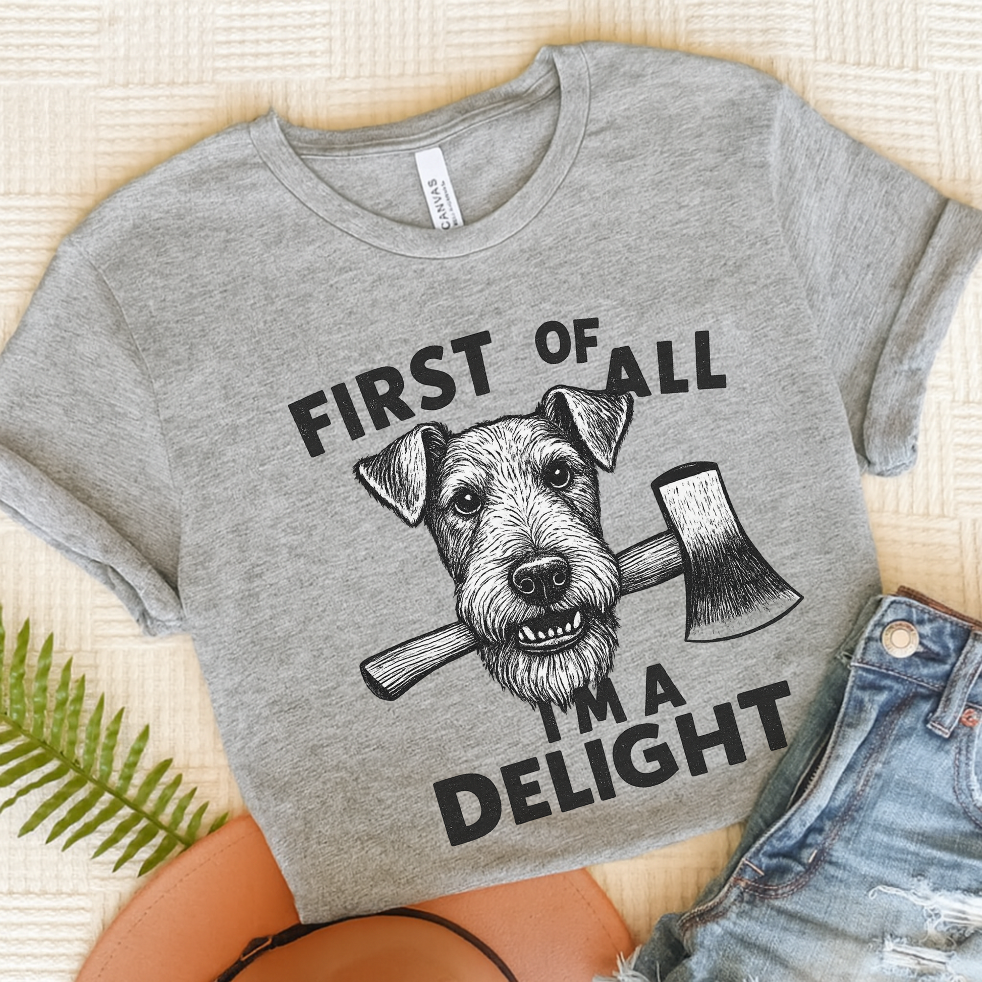 Airedale Terrier Delight TShirt Athletic Heather