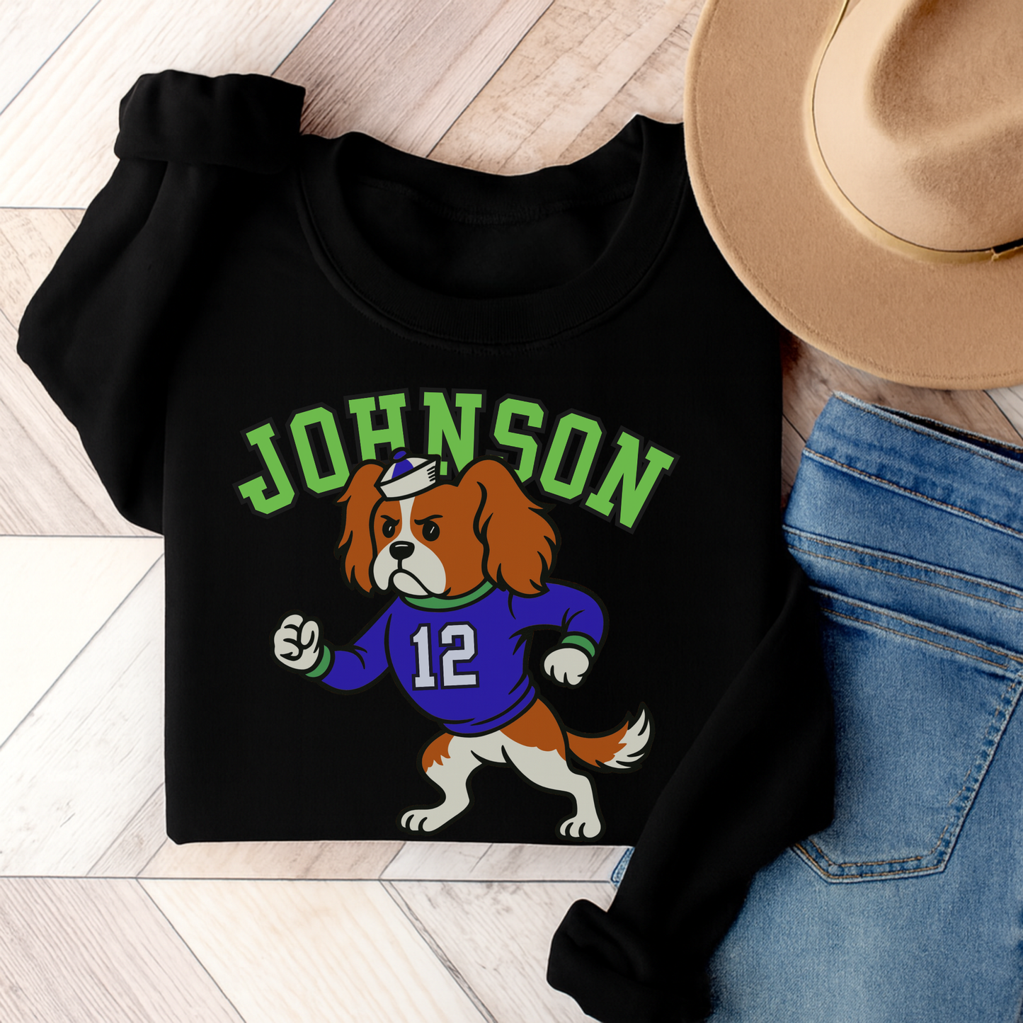 Blenheim Cavalier College Mascot Sweatshirt Black