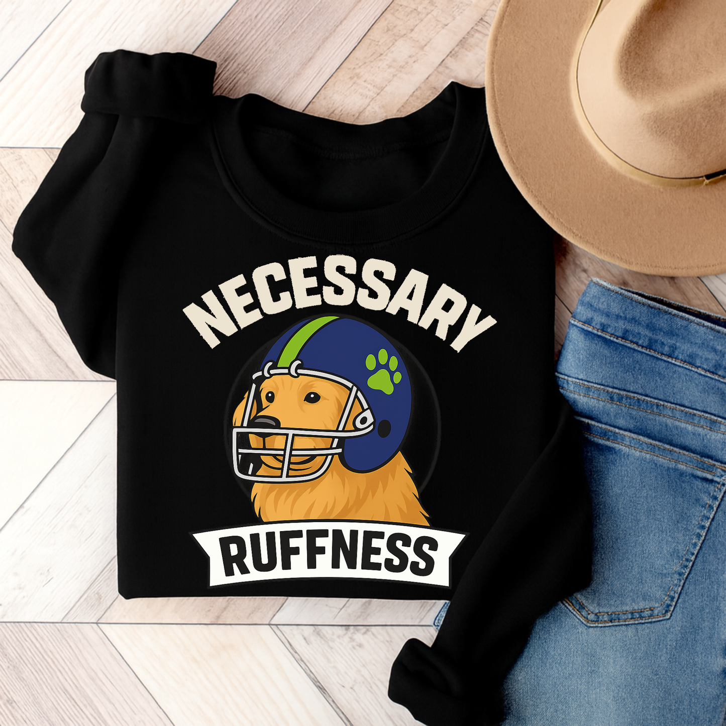 Football Golden Retriever Sweatshirt Black