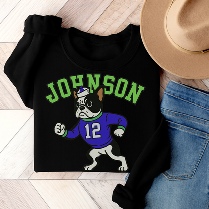 Piebald Frenchie College Mascot Sweatshirt Black