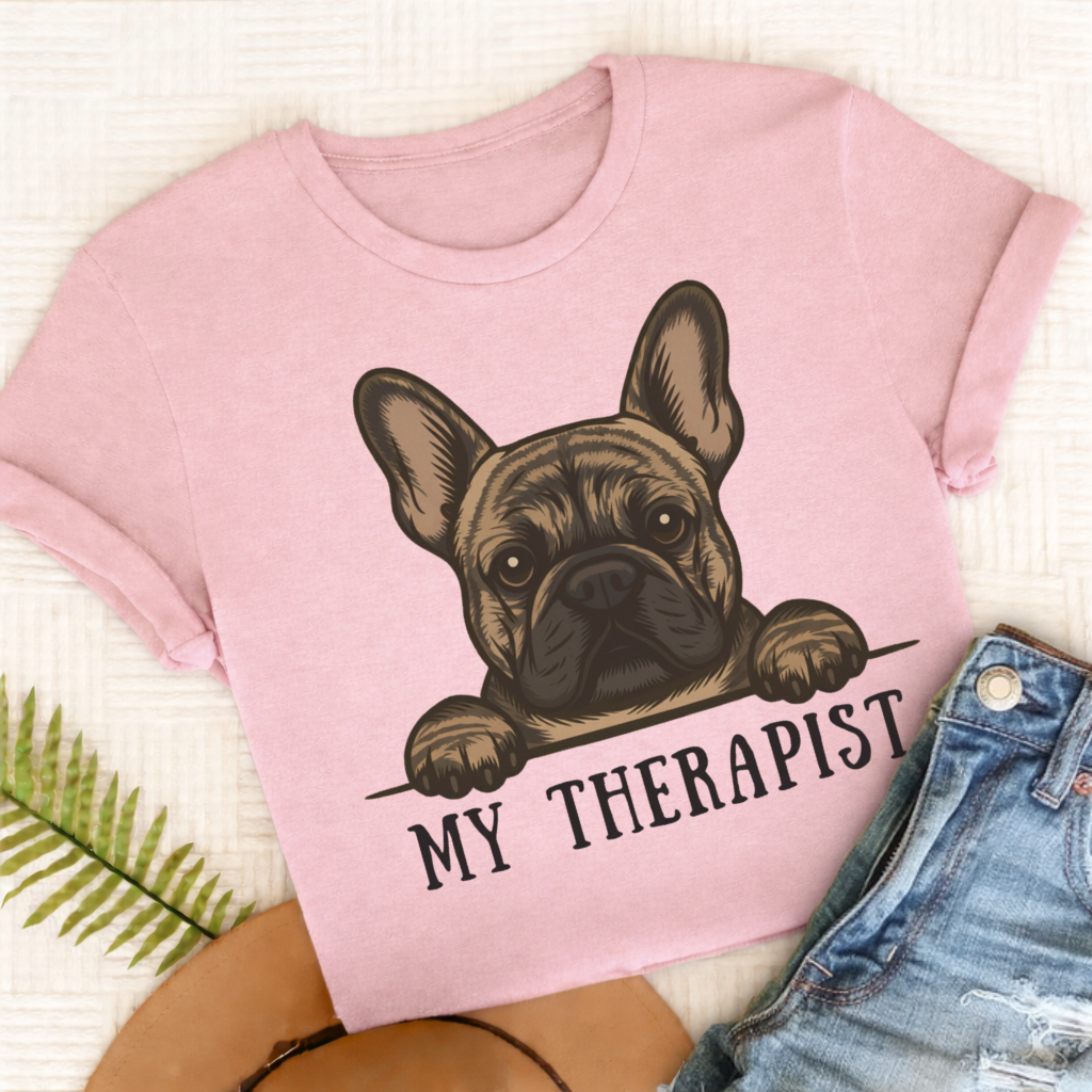 Custom French Bulldog Therapist Unisex Tshirt Blossom