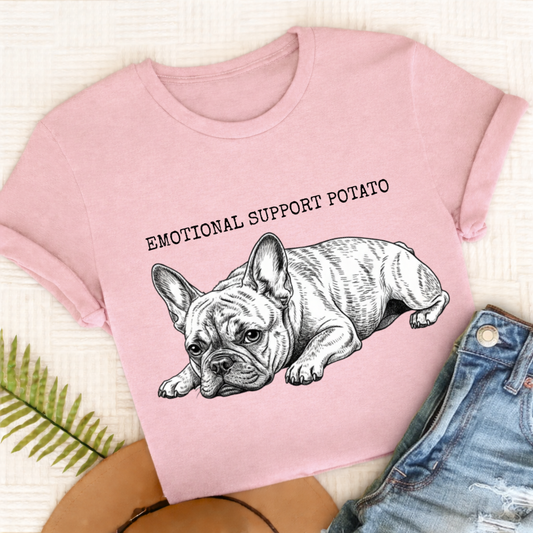 Custom Frenchie Potato Unisex TShirt Blossom