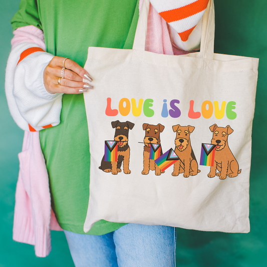 Airedale Terrier Pride Tote Bag Natural 15" x 16"