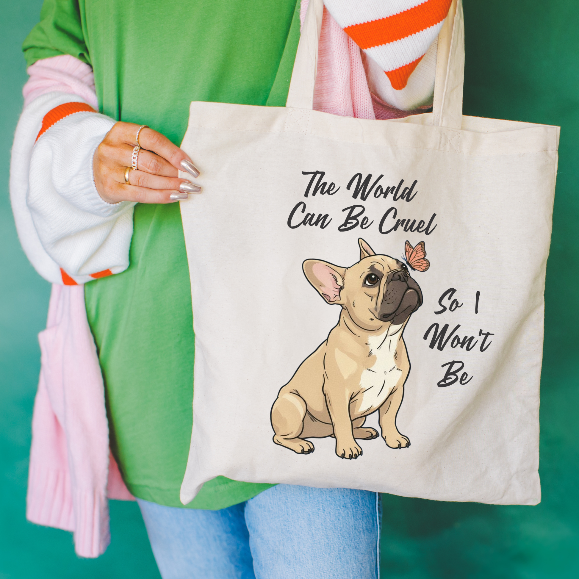 Cruel World Fawn Frenchie Tote Bag
