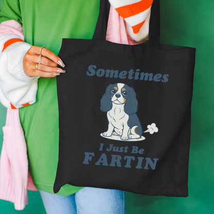 Tricolor Cavalier Fartin Tote Bag Black 15" x 16"