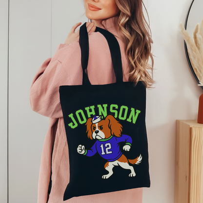 Blenheim Cavalier College Mascot Tote Bag Black 15" x 16"