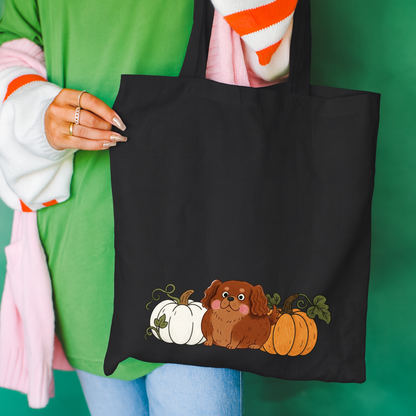 Ruby Cavalier King Charles Pupkin Tote Bag