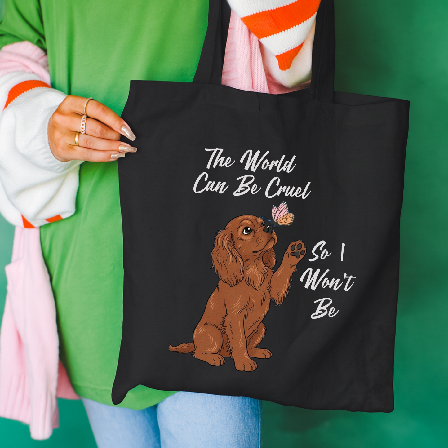 Cruel World Ruby Cavalier Tote Bag Black 15" x 16"