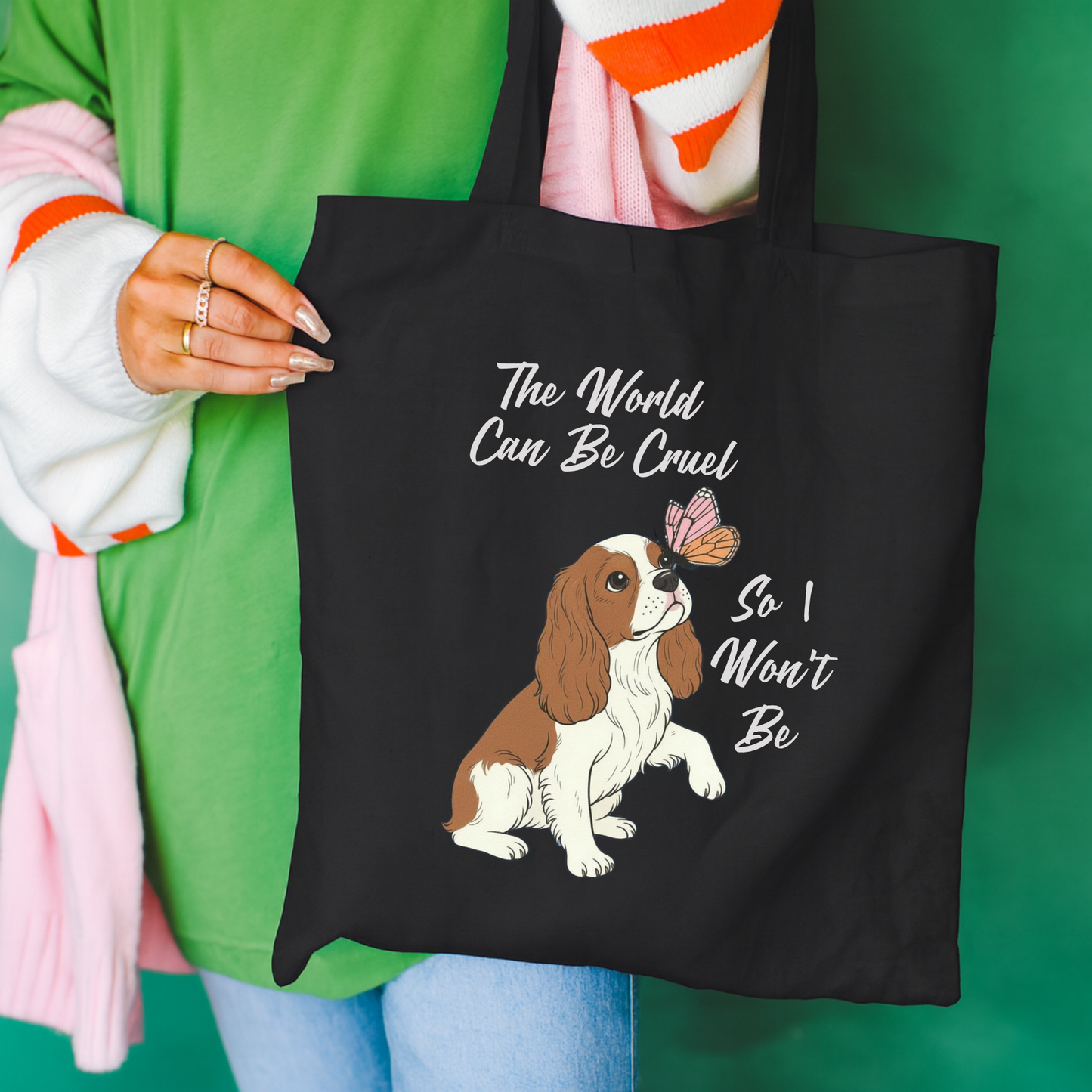 Cruel World Blenheim Cavalier Tote Bag Black 15" x 16"