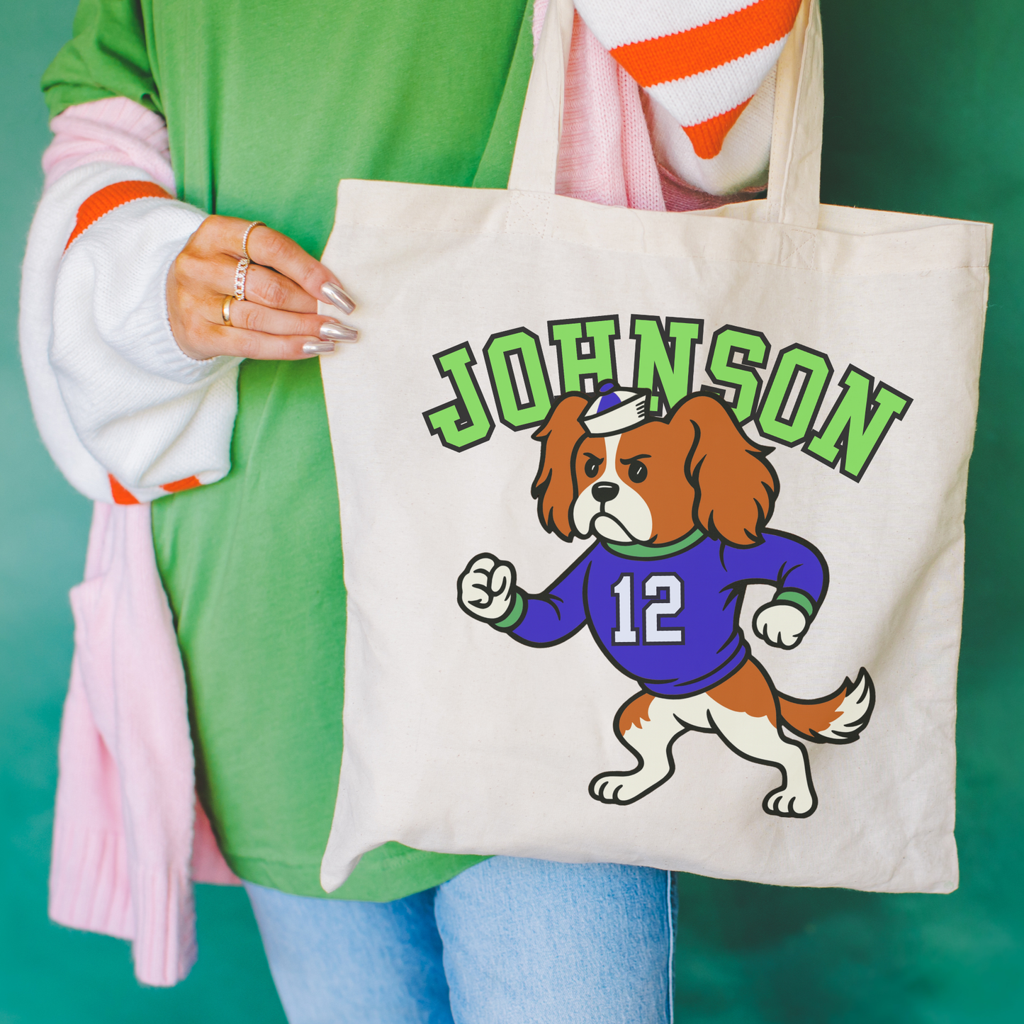 Blenheim Cavalier College Mascot Tote Bag Natural 15" x 16"