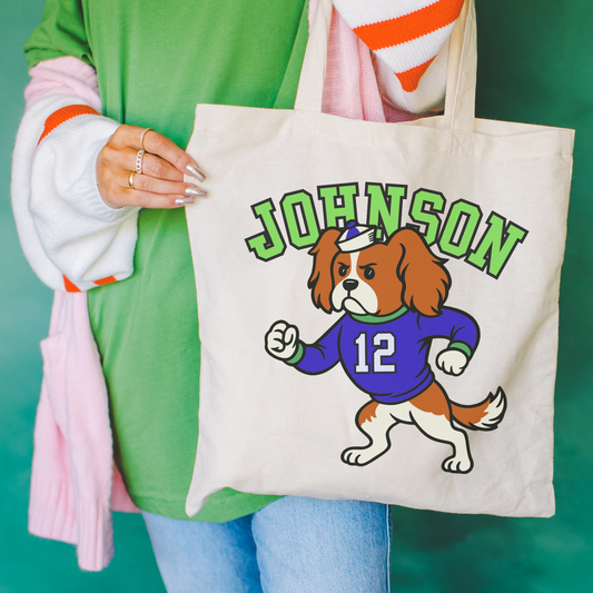 Blenheim Cavalier College Mascot Tote Bag Natural 15" x 16"