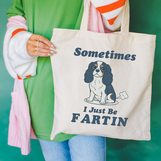 Tricolor Cavalier Fartin Tote Bag Natural 15" x 16"