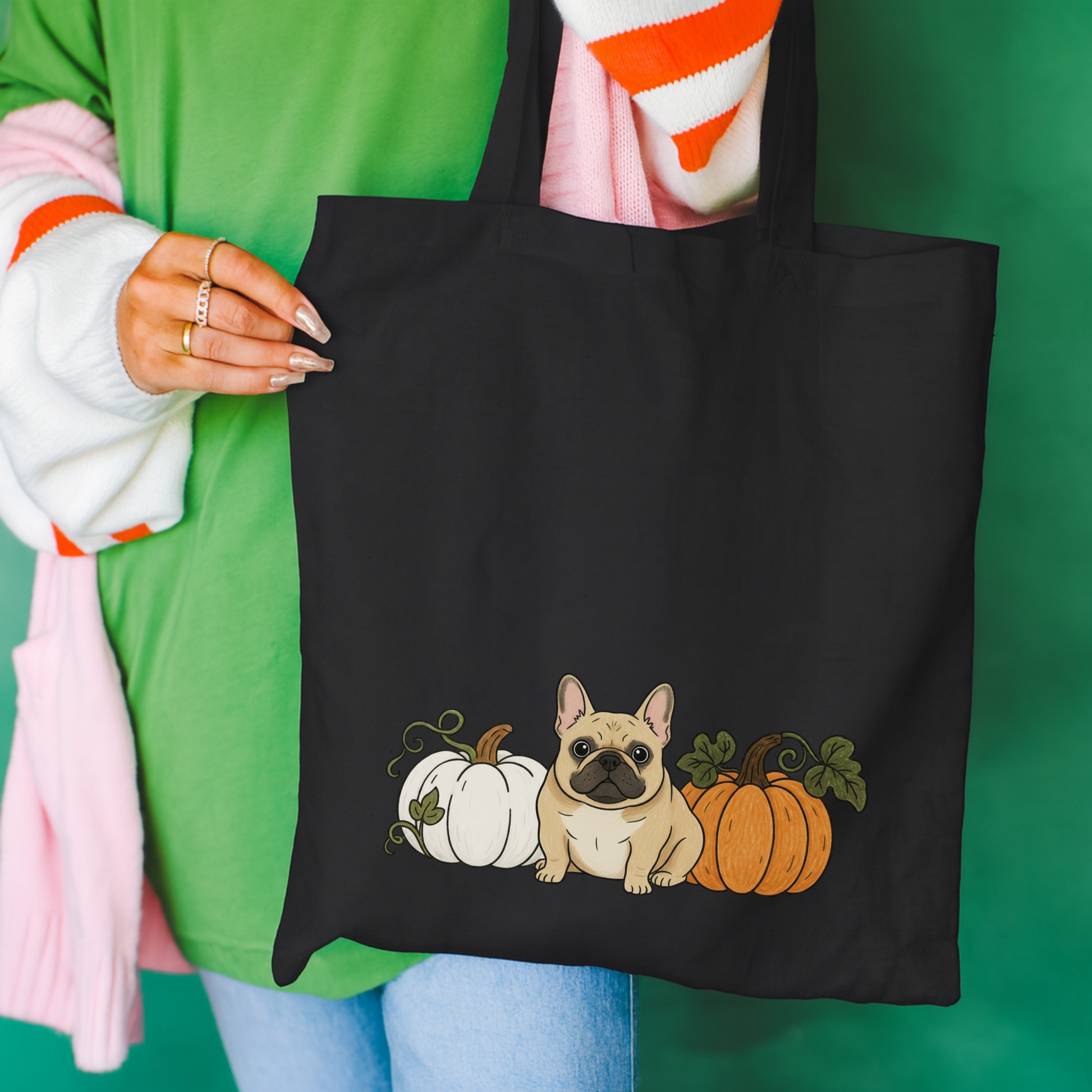 Fawn Frenchie Pupkin Tote Bag