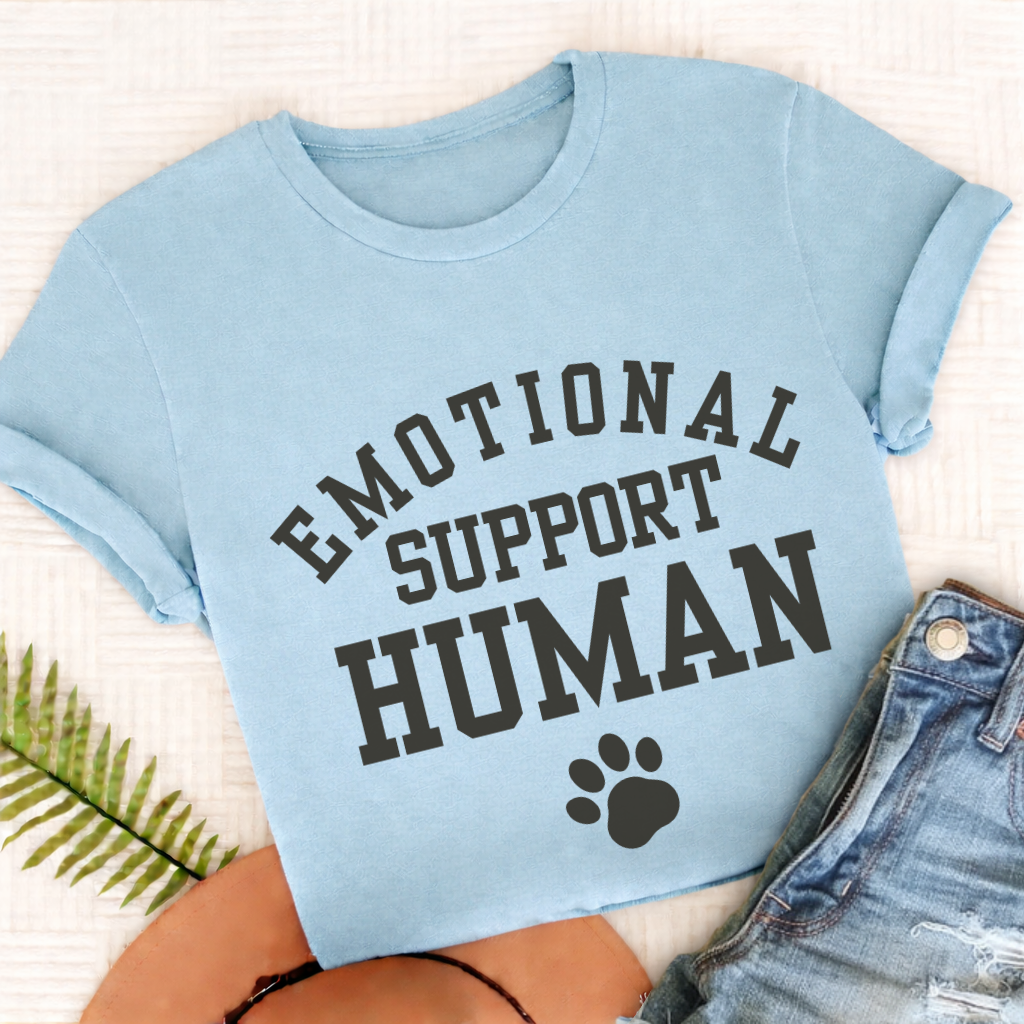 French Bulldog Emotional Support Human Unisex Tshirt Chambray